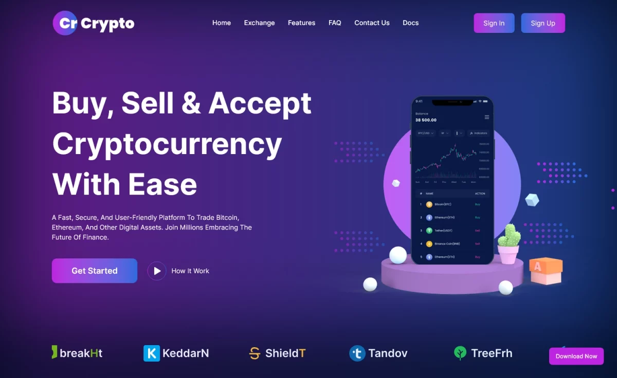 Crypto – Free Tailwind CSS Crypto Business Website Template